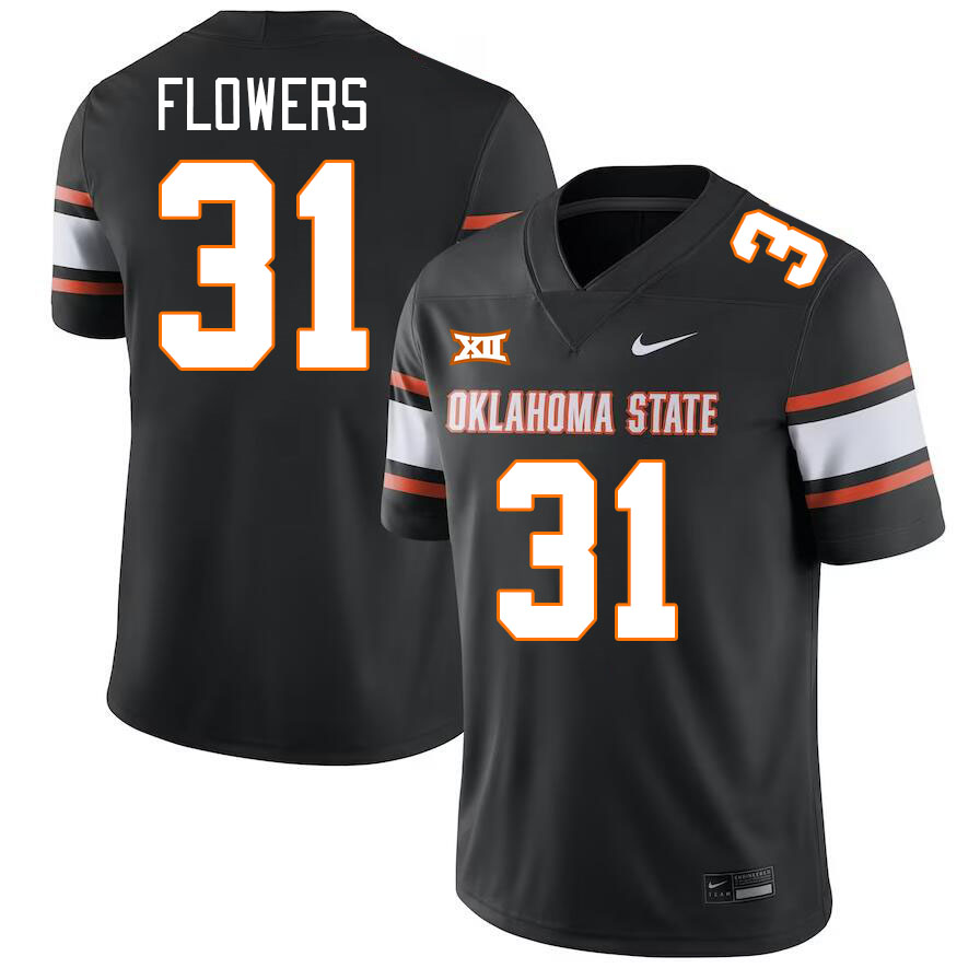 Oklahoma State Cowboys #31 Tre Flowers College Football Jerseys Stitched Sale-Black